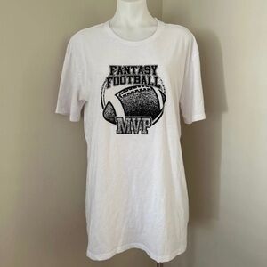 LuLaRoe Women’s Fantasy Football MVP White Tee, Medium